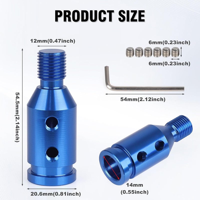 ANDO RACING Universal Gear Shift Knob Adapter 12x1.25,Aluminum Alloy Shifter Knob Adapter,Gear Shift Adapter for Non-Threaded Manual Shifters M12x1.25(Blue) - Image 3
